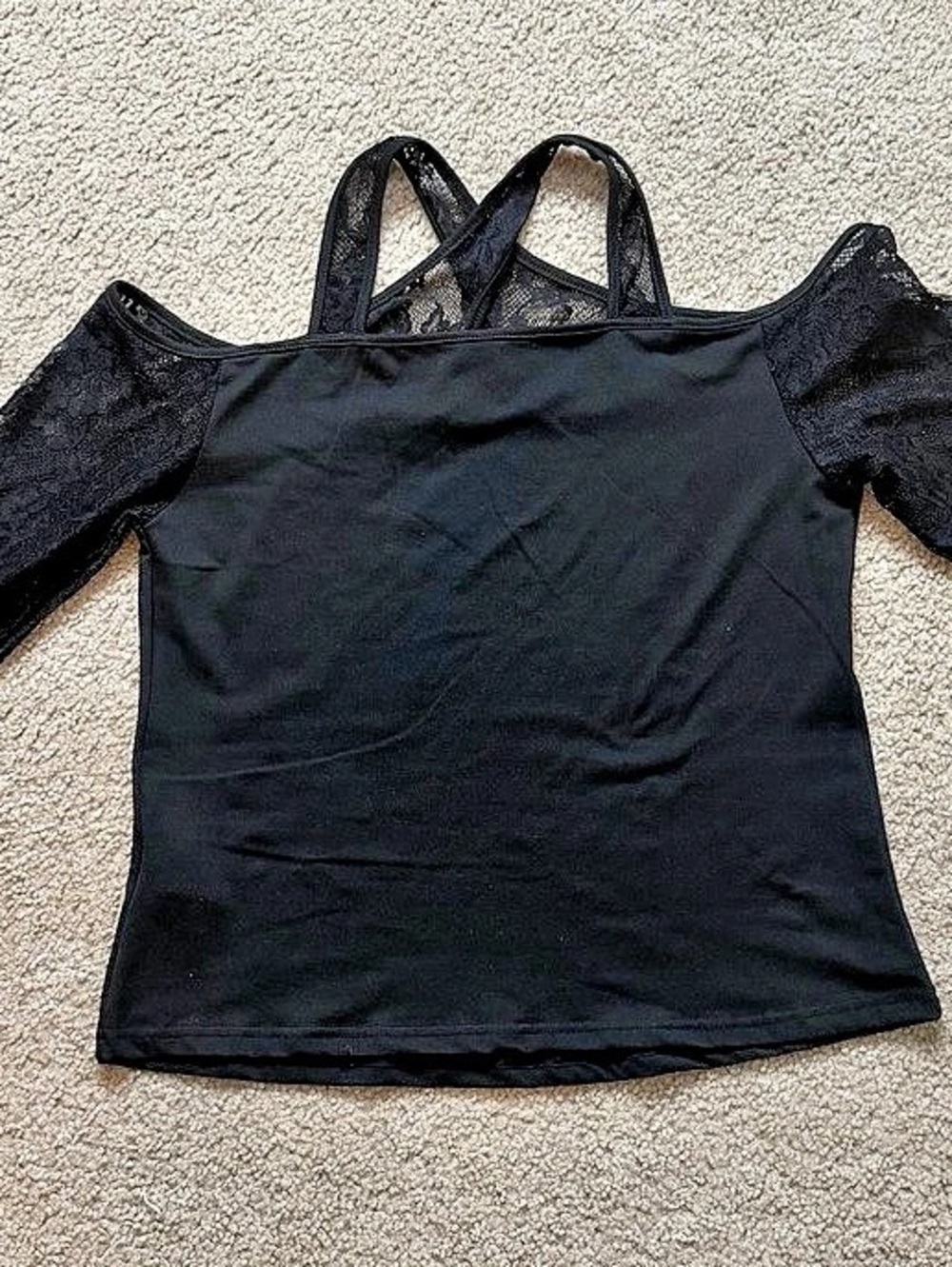 Black Lace Long Sleeve Top